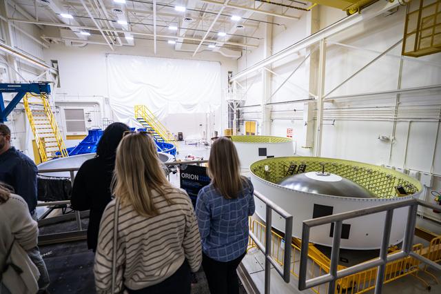 NASA Employees View SLS Rocket Hardware Before its Upcoming Move to Florida 